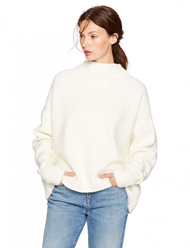 Cable Stitch Mock Neck Sweater