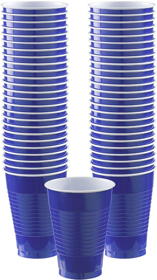 Big Party Pack Bright Royal Blue Plastic Cups