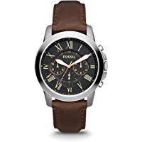 Fossil Men's Grant Stainless Steel and Leather Chronograph Quartz Watch