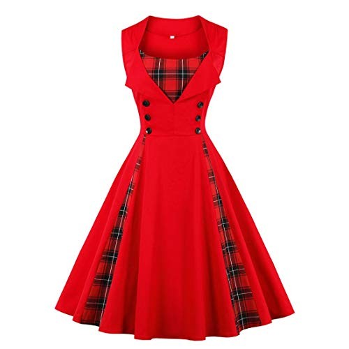 Killreal Women's Polka Dot Retro Vintage Style Cocktail Dress