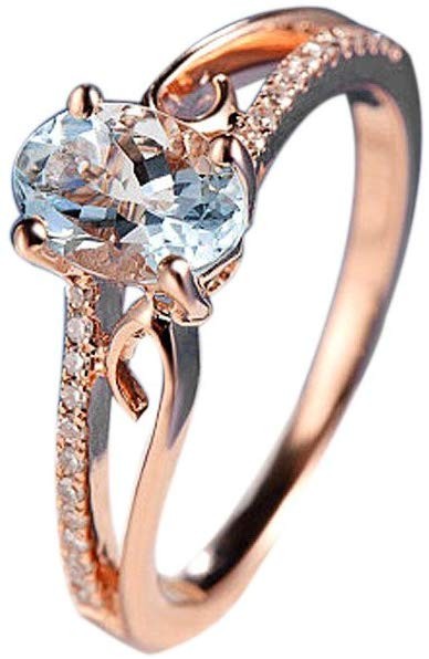 Goddesslili Classic White Oval Diamond Rings for Women
