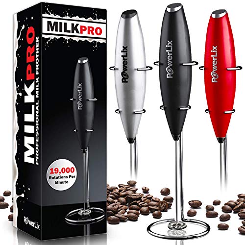 PowerLix Milk Frother Handheld Battery Operated-Electric Foam Maker