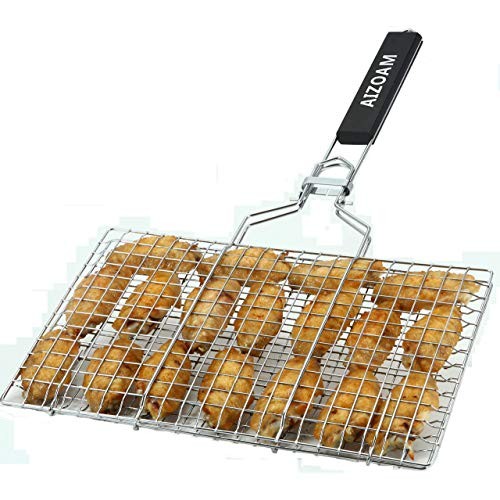 AIZOAM Portable Stainless Steel BBQ Grilling Basket