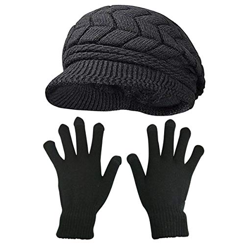 HINDAWI Winter Hats and Gloves for Women Knit Warm Snow Ski Outdoor Caps