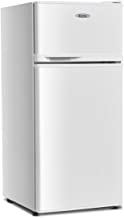 COSTWAY Compact Refrigerator 2-Door Freezer and Cooler