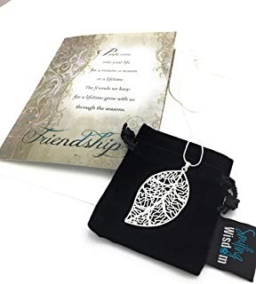 Smiling Wisdom Silver Leaf Necklace Gift Set