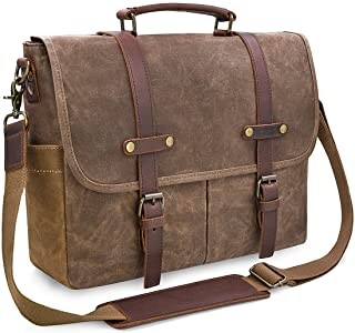 Men's Messenger Bag Waterproof Vintage Genuine Leather
