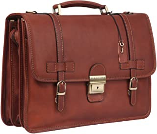 Banuce Vintage Full Grains Italian Leather Briefcase for Men