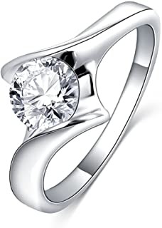 LuckyWeng New Exquisite Fashion Jewelry Platinum Diamond Ring