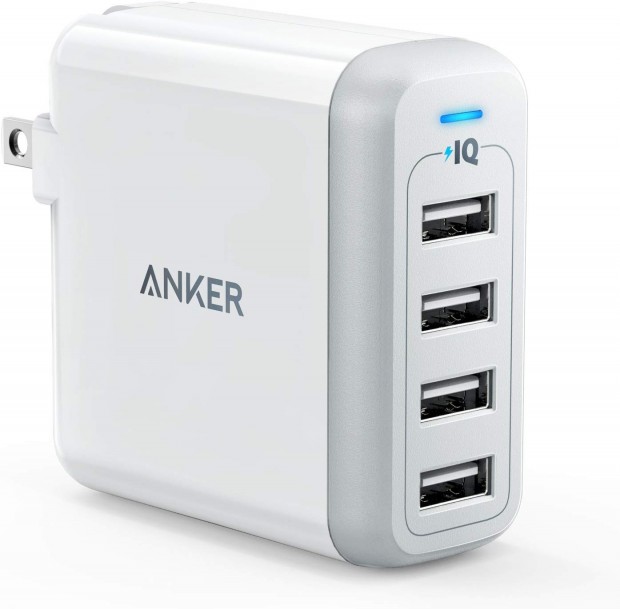 Anker 40W 4-Port USB Wall Charger with Foldable Plug