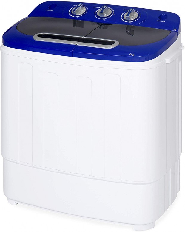  Best Choice Products Portable Compact Twin Tub Laundry Machine & Spin Cycle w/Hose
