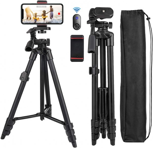 Cell Phone Tripod Nagnahz 55inch Selfie Stick Tripod with Bluetooth Remote 360 Panorama Pan Head