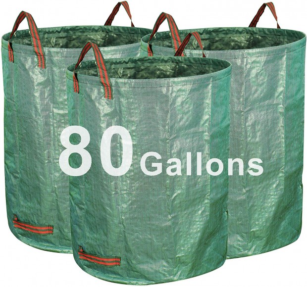 Gardzen 3-Pack 80 Gallon Garden Bag