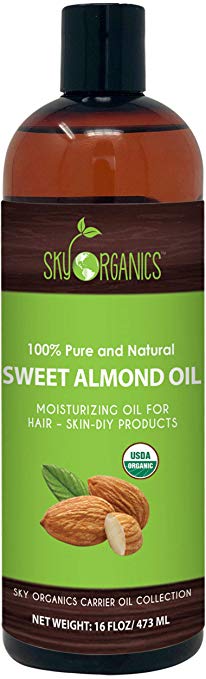 Sweet Almond Oil by Sky Organics (16oz Large Bottle)