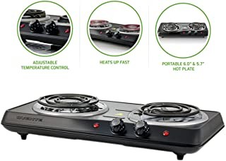 OVENTE BGC102B Electric Double Coil Burner