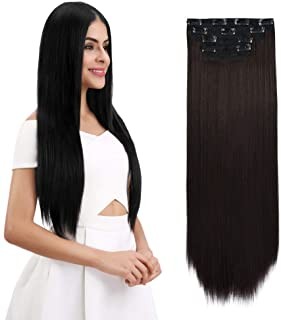 REECHO Hair Extensions Clip In 4 Pieces Thick Hair Piece