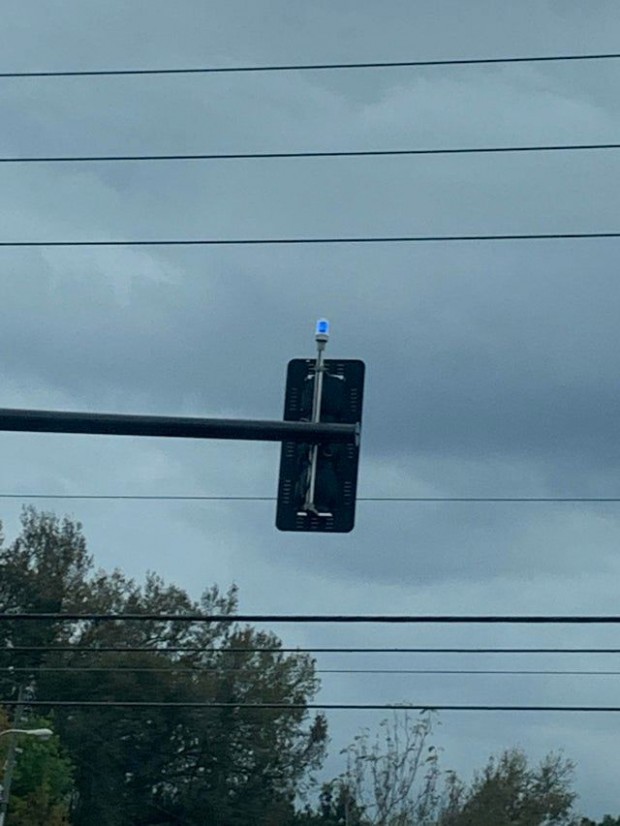 Blue Traffic Light