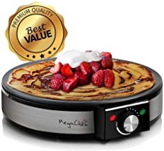 MegaChef Round Stainless Steel Crepe and Pancake Maker