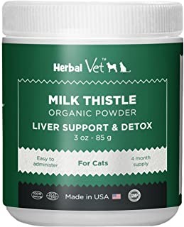 Herbal Vet Certified Organic Milk Thistle Powder for Cats and Dogs