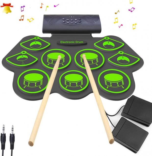 Electronic Drum Set KONIX Bluetooth Electric Midi Drum Set Kit for Kids