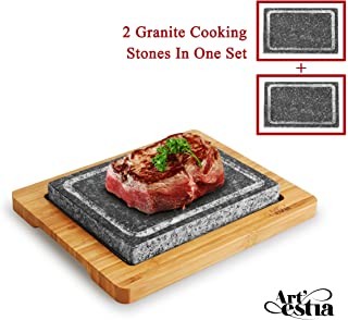 Artestia Double Cooking Stones in One Sizzling Hot Stone Set