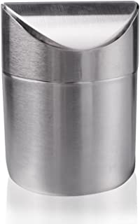 LOVEINUSA Mini Table Trash Can Recycling Brushed Stainless Steel Wave