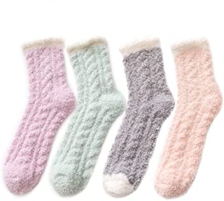 Zando Women Warm Super Soft Plush Slipper Sock Winter Fluffy Microfiber