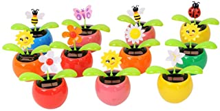 Set of 8 Cute Solar Power Flip Flap Flower Insect for Car