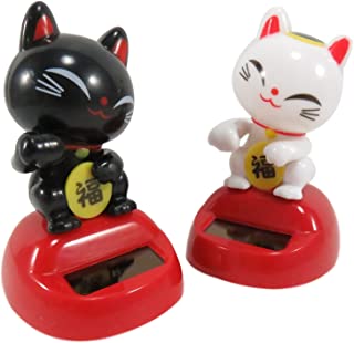 Daiso Japan Cute Solar Powered Dancing Lucky Cats Desk and Dashboard