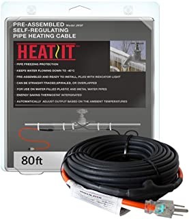 Heat Tape for Water Pipes Premium Pipe Freeze Protection Cable with Built-In Thermostat