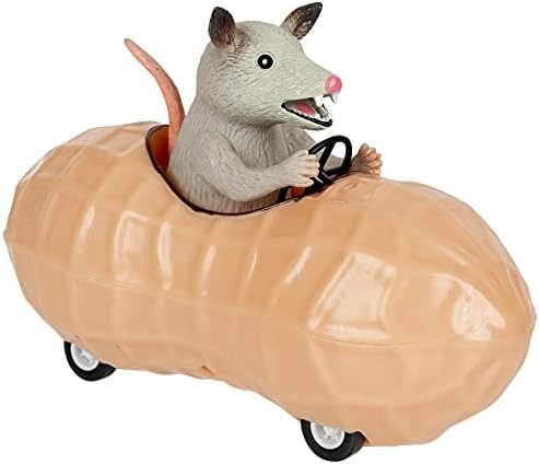Archie Mcphee Possum in a Peanut Pull-Back Toy Car